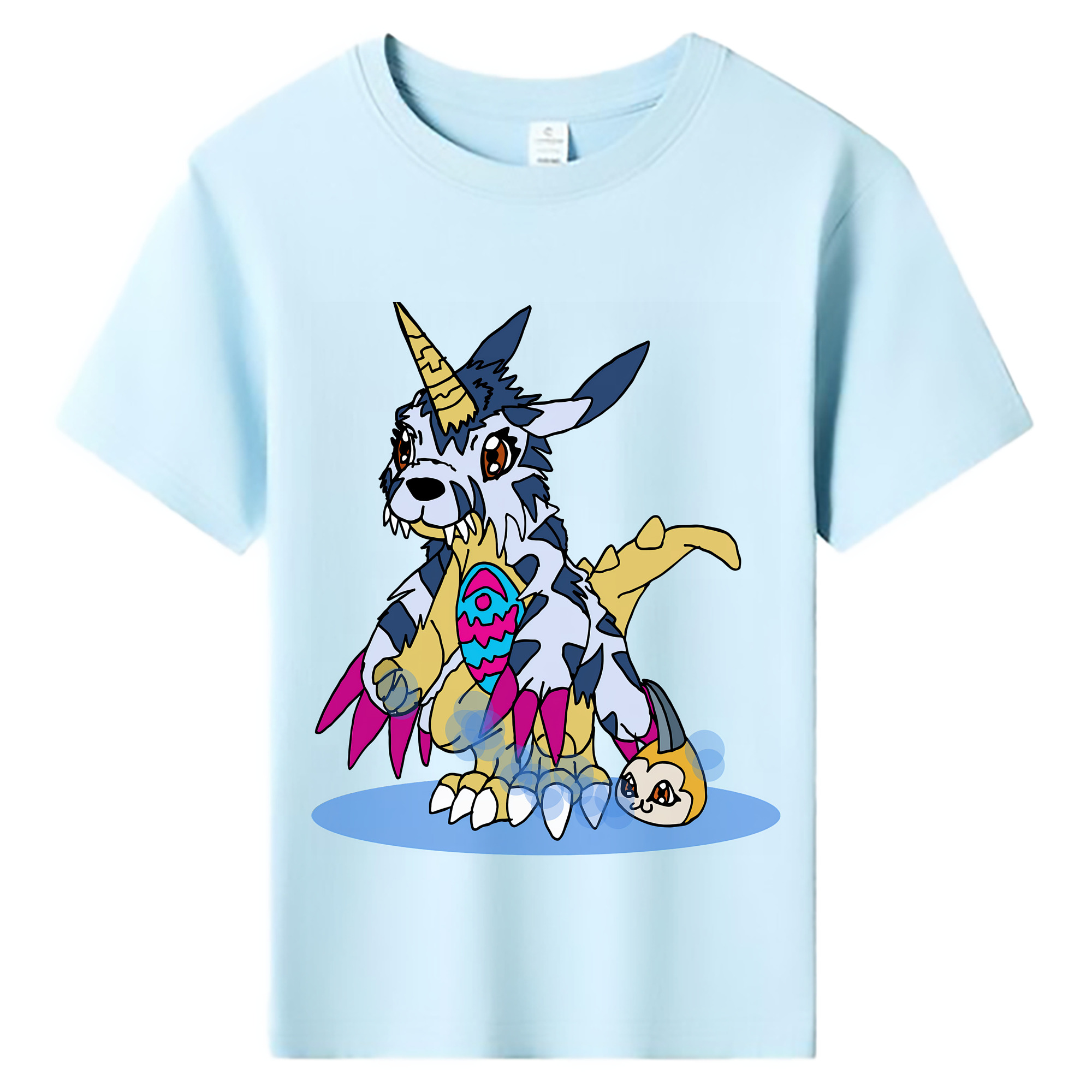 （画像用） Digimon デジタルモンスター/デジモン 綿100％キッズTシャツ（フロントプリント）